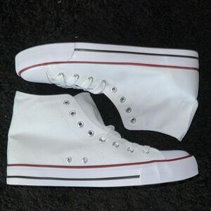 NWOT ZGR Men’s size 10 high top sneaker. White canvas/lace-up retro. No box